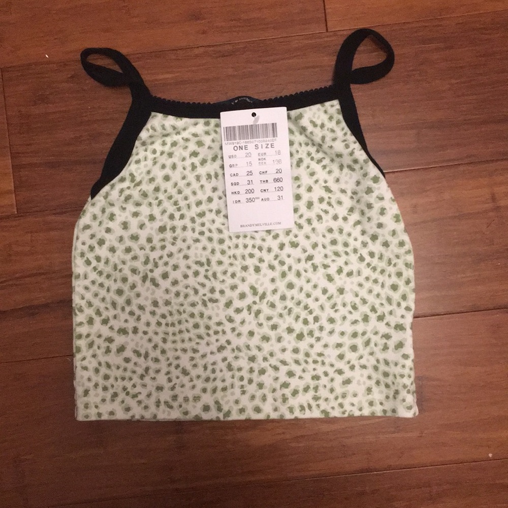 Sage green cheetah print tank top
